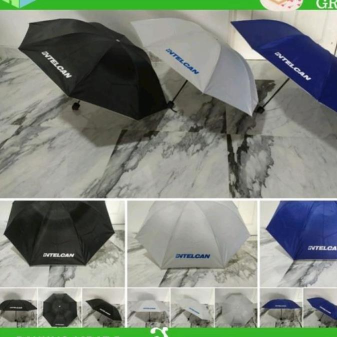 [payung custom grosir] Payung Lipat 3 anti angin lapis silver