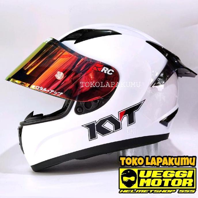 Kyt R10 White Solid Paket Ganteng