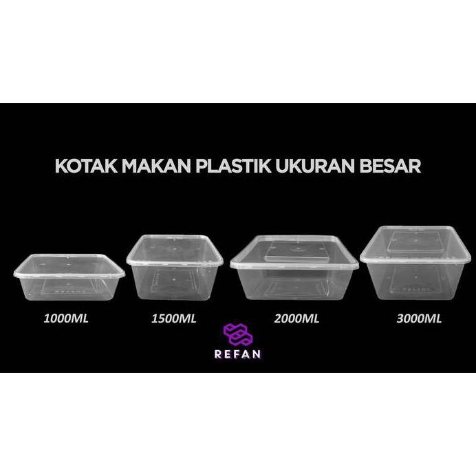 KOTAK MAKAN PERSEGI 2000ML - BOX THINWALL FOOD CONTAINER 2000ML