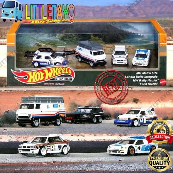 Hot Wheels Premium Rally Legend Diorama Box Set - MG Metro Lancia Delta Rally Hauler Ford RS2000