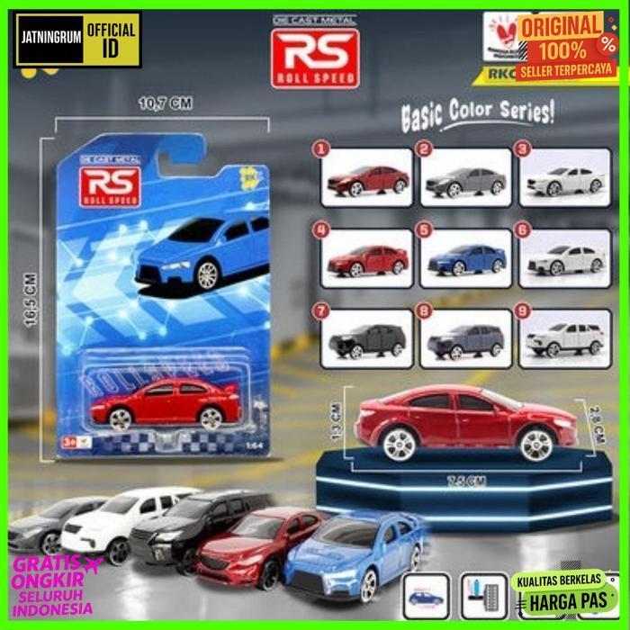 Promo Mainan Koleksi Sedan Freewheel Diecast Metal Roll Speed 1:64 Mazda Lancer Fortuner Avanza Gran