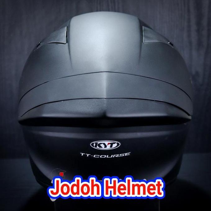 KYT HELM TT COURSE SOLID BLACK DOFF|MATT+VISOR IRIDIUM+SPOILER