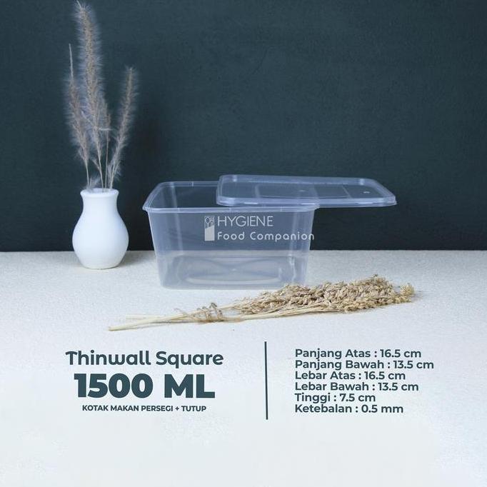 Thinwall Square 1500 ml / Thinwall Persegi 1500 ml / Kotak Thinwall