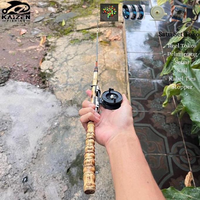 Joran pancing wader satu set lentur bambu cendani 120cm