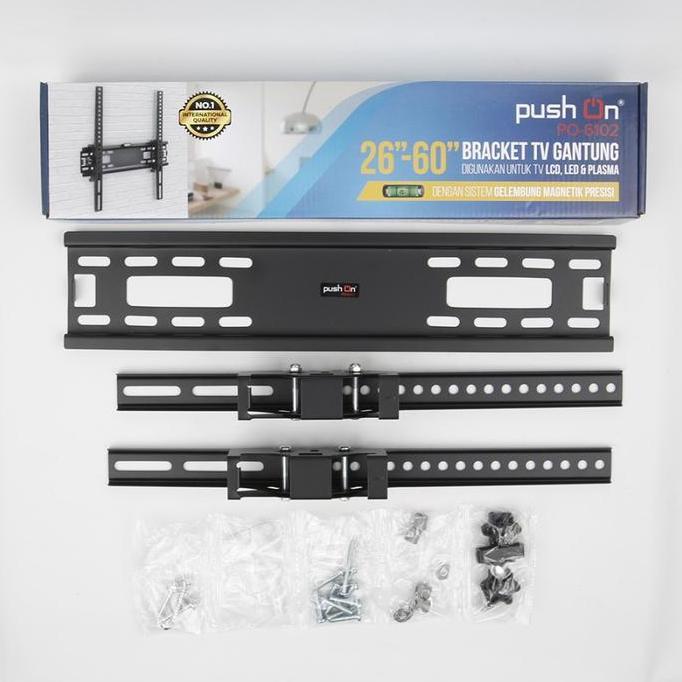 Bracket TV LCD LED Plasma Gantung 26" 60" PUSH On PO 6102