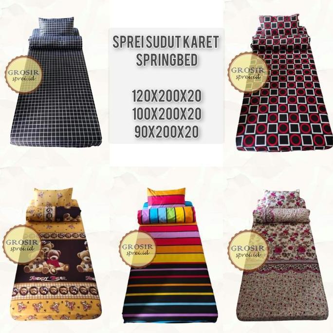 Sprei set sudut karet 90x200x20/ 100x200x20/ 120x200x20