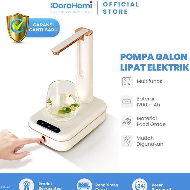 Pompa Air Minum Galon Meja Lipat Electric Cas Otomatis Tanpa Kabel