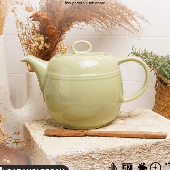 Zen Teko Keramik Teapot Estetik Green