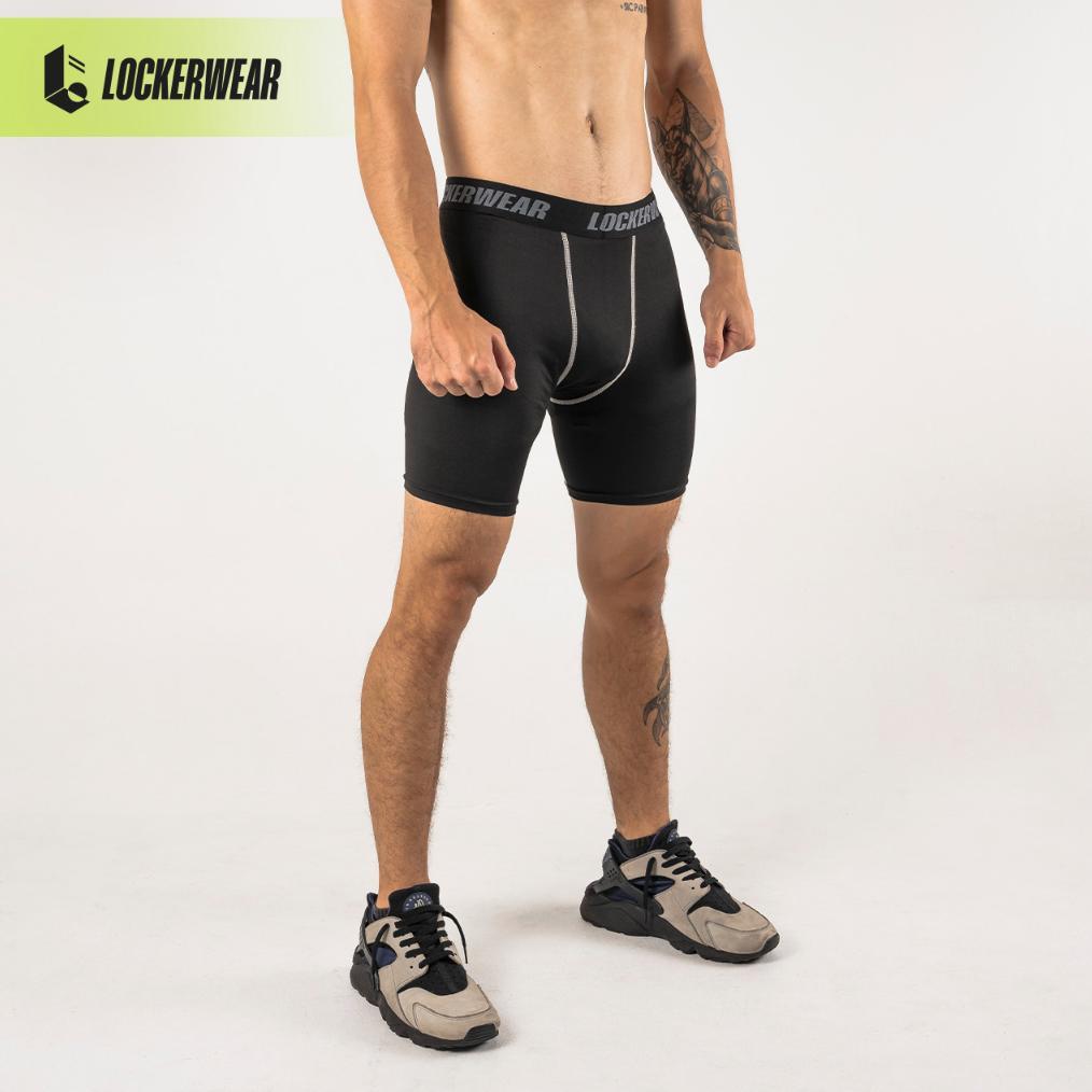 Celana Legging Sport Pendek Manset Olahraga Baselayer Pro Combat Compression Pants Quick Dry Pria Pe