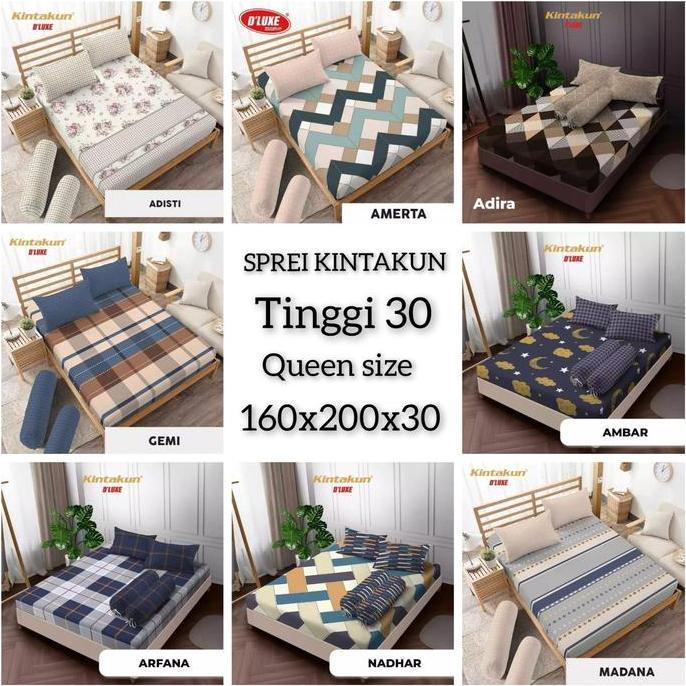 Sprei T30 Queen Kintakun Deluxe 160x200x30 cm - SPREI TINGGI 30 CM