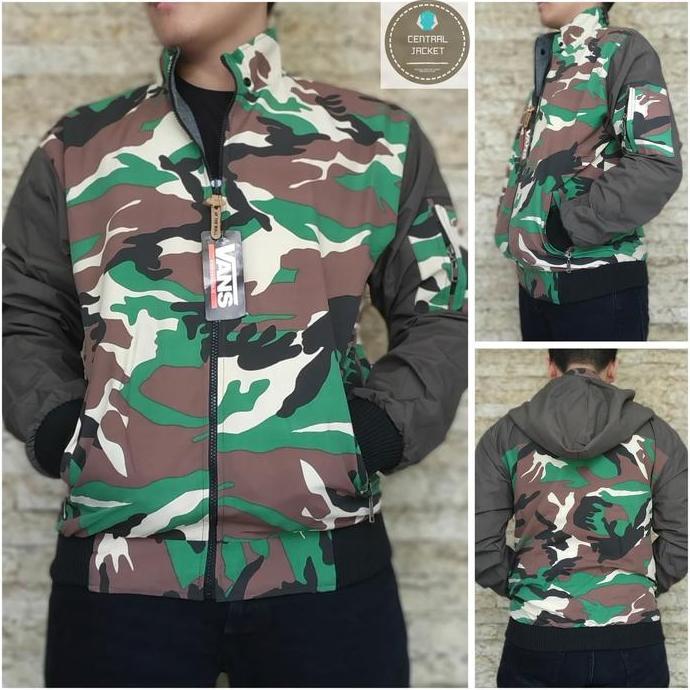 Promo Jaket Pria Loreng - Jaket Bolak balik Motif Army / loreng - Jaket Army COD
