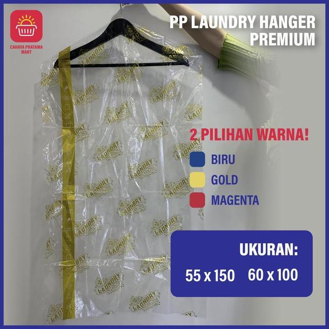 COD Plastik Laundry 1 KG Gantung / Kiloan PP Sablon / Print PP Hanger PREMIUM Cutting Bahu Plastik L
