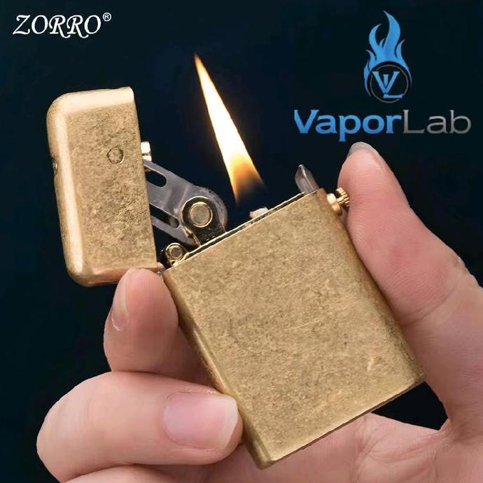korek api classic zorro 581 pakai minyak sumbu batu vintage kerosene oil lighter full brass slim