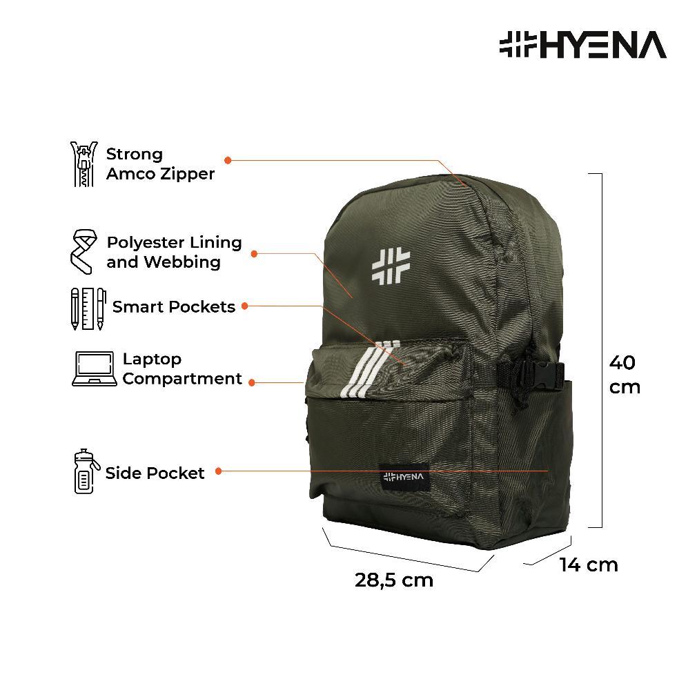 Hyena-Backpack Hyena Collyn Series Tas Punggung | Tas Ransel Unisex | Tas Laptop | Tas Sekolah | Tas