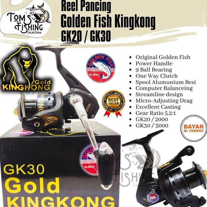 Reel Pancing Golden Fish Kingkong GK20 / GK30 (8 Bearing) One Way Murah - Toms Fishing