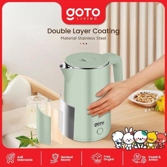 Goto Sola Electric Kettle Teko Listrik Pemanas Air Stainless Steel