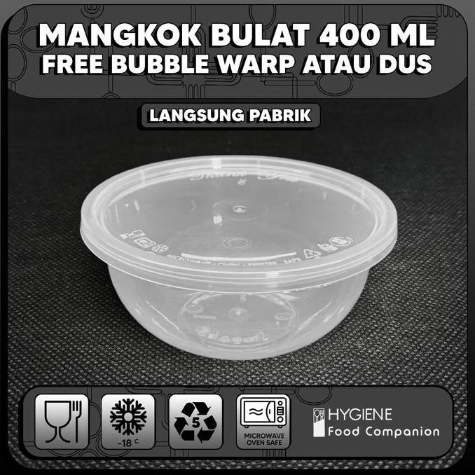 Cup Mangkok Plastik 400ml - Mangkok Nasi - Cup Puding Thinwall GROSIR