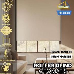 Custom Tirai Jendela Roller Blind Otomatis - Gorden Gulung Tipe Spring Flexy Stop (Home / Office) [G