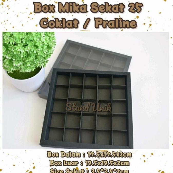 Box Mika Sekat 25 Coklat Praline Dus Cokelat