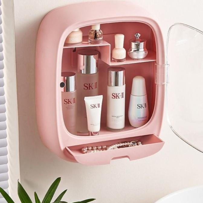 SHENAR , TEMPAT MAKE UP /RAK GANTUNG KOSMETIK OVAL / KOTAK MAKE UP KAM