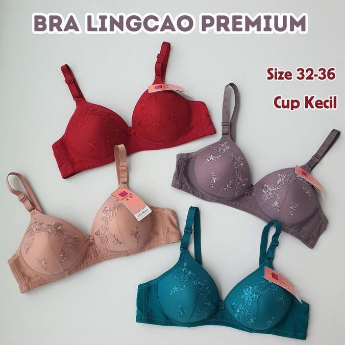 Promo 3 Pcs Bra Wanita Dewasa Remaja Renda Cup Kecil Bh Lingcao Katun Motif Cantik Busa Tipis COD