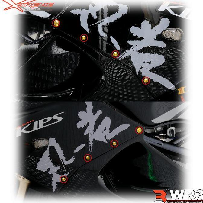 Bagus Paketan Baut Titanium Wr3 Body Fairing R15 Nmax Aerox 155 R25 / Cbr 150R 250Rr Cb 500X / Ninja