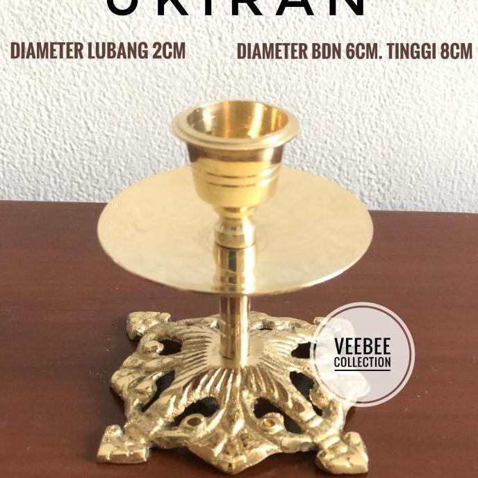 =====] Tempat Lilin Kuningan Ukiran / tempat lilin single kuningan