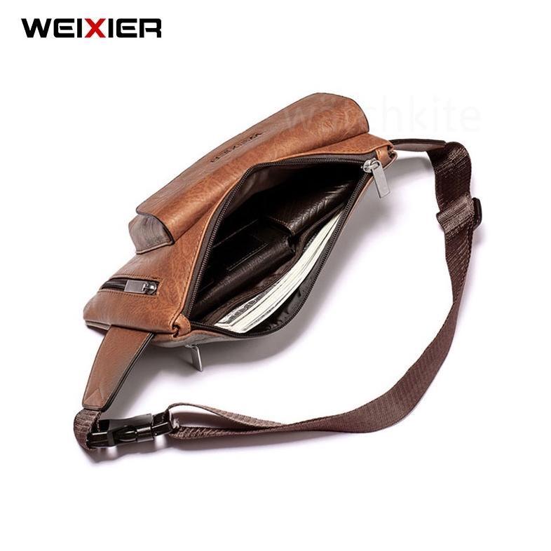 YB6E4 WEIXIER 9526 Tas Selempang Dada Pria Waist Bag Kulit Premium Anti Air WK-SBY