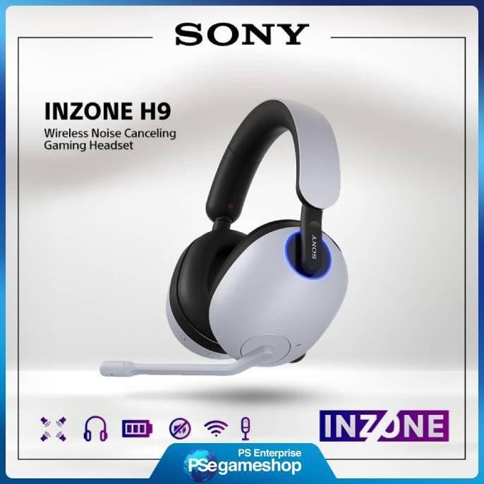 Sony INZONE H9 Wireless Noise Cancelling Gaming Headset - Hitam, Putih