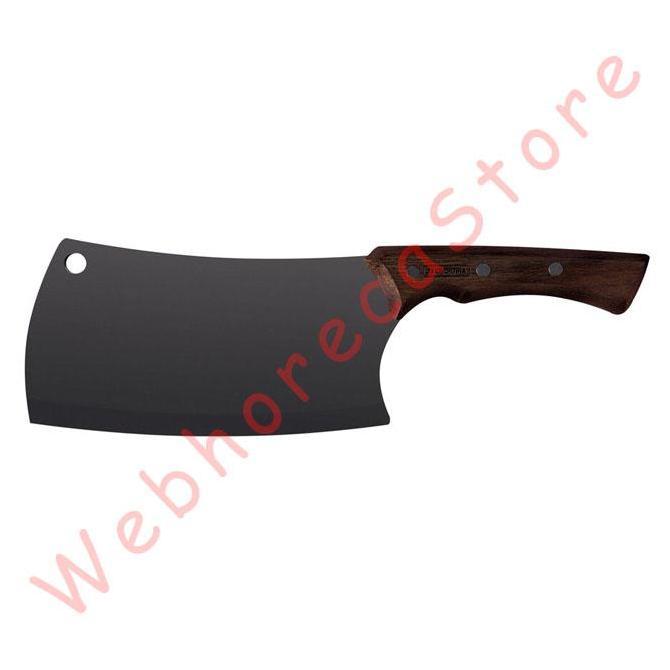 Tramontina Churrasco Black Cleaver 7"/ Pisau Golok Parang Gagang Kayu