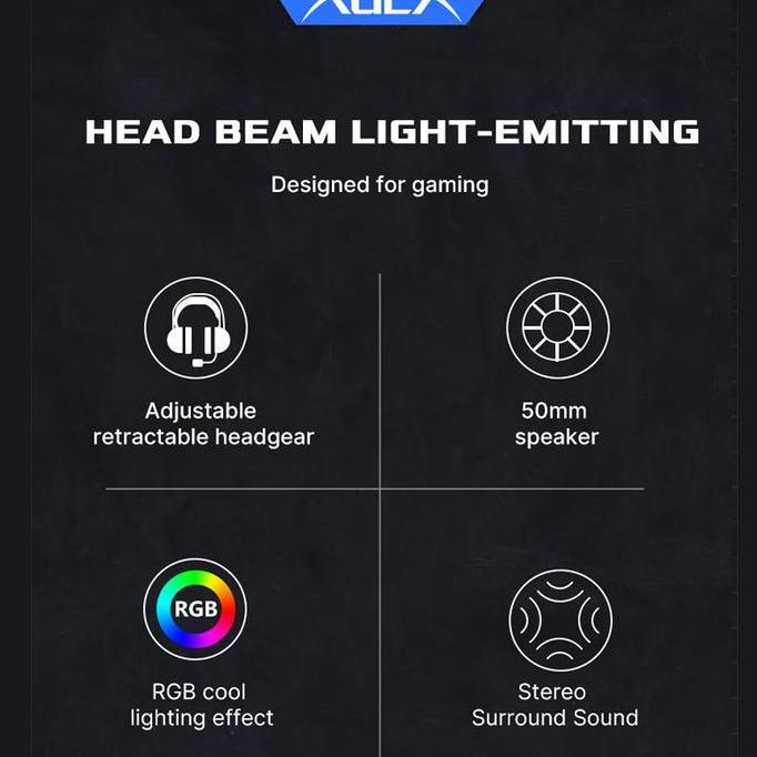 Headset Gaming AULA S503 USB Streamer Light RGB Running - Headset - Headphone - Headset Game - Heads