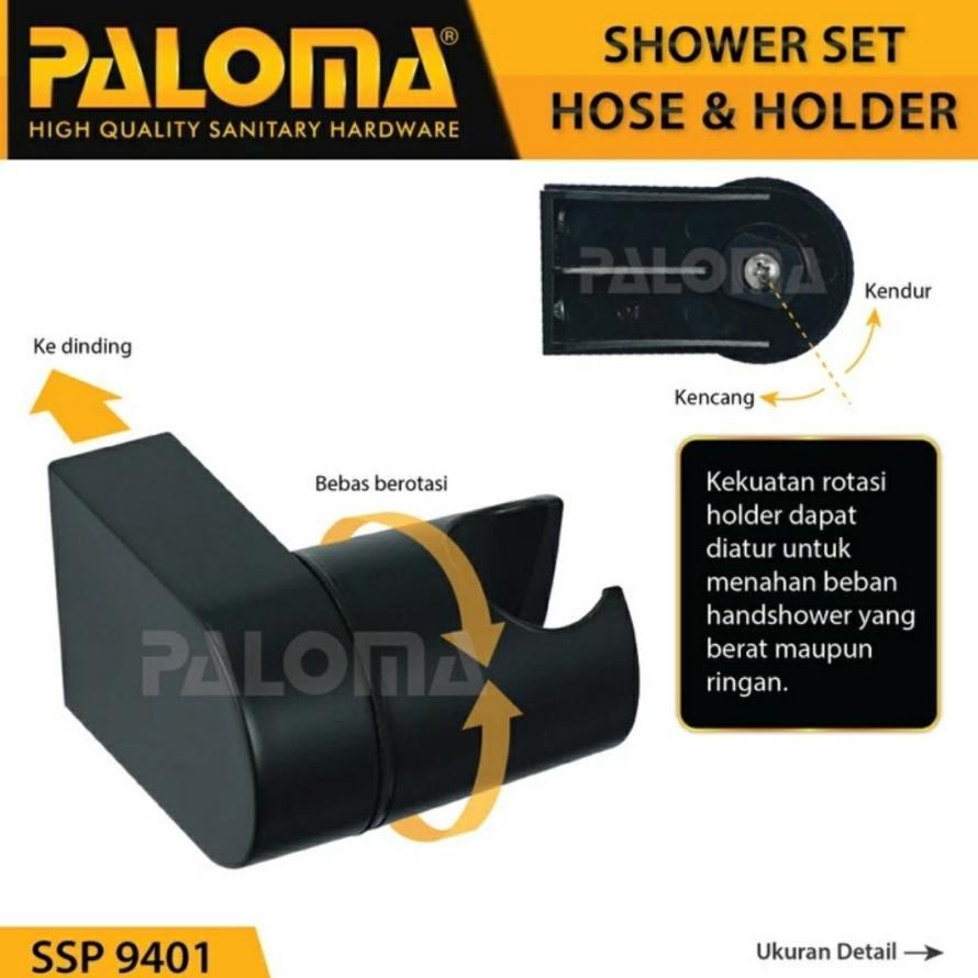HAND SHOWER MANDI SET KOMPLIT HEAD KEPALA HITAM BLACK PALOMA SSP 9401 Shower set