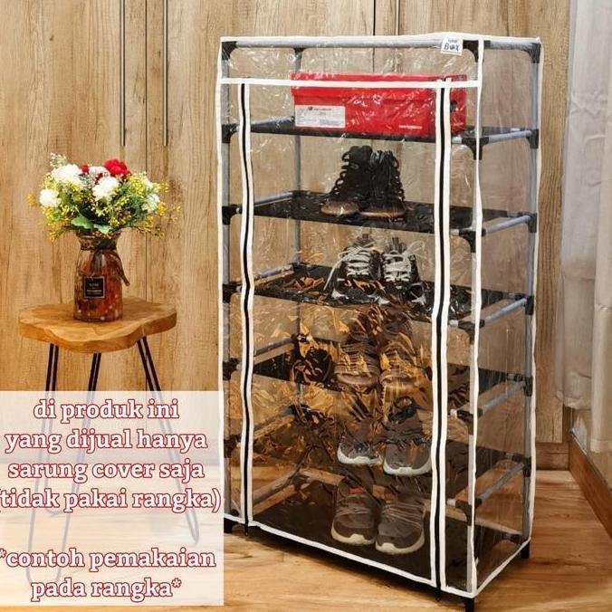 NINE BOX COVER FULL MIKA PLASTIK UNTUK RAK SEPATU