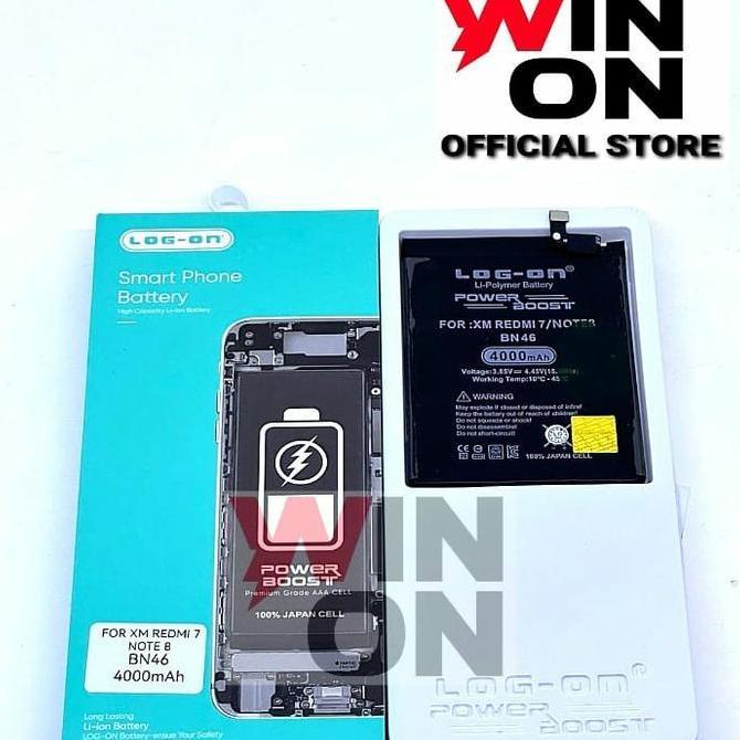 BATERAI REDMI 7 - REDMI NOTE 8 - BN46 - LOG ON DOUBLE POWER
