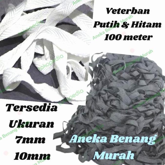 Veterban Hitam & Putih / Tali Sprei [Per-100Meter]