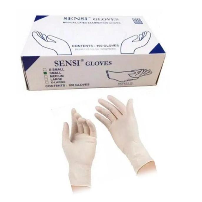 Sensi Gloves Latex / Sarung Tangan Latex / Sarung Tangan Karet Sensi