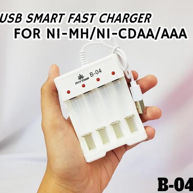 Charger Baterai USB/ Charger  4 Baterai USB / Cas Baterai 4 SLOT 04C
