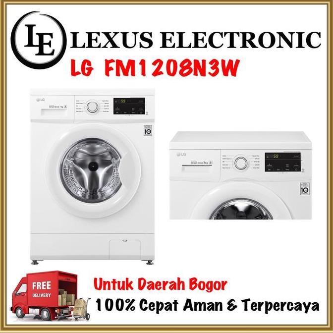 BEBAS ONGKIR - MESIN CUCI LG | MESIN CUCI FRONT LOADING - 8kg | FM1208N3W | FM-1208
