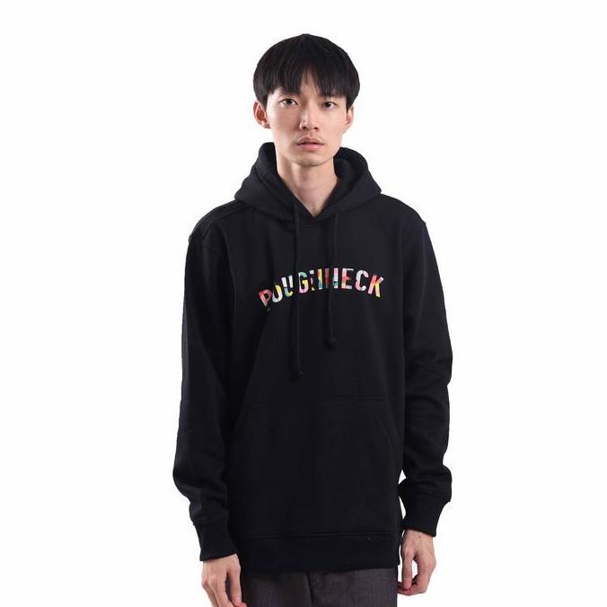 Roughneck H264 Sig Color Chalk Black Hoodie Cowok fleece nyaman Panjang Sablon LS
