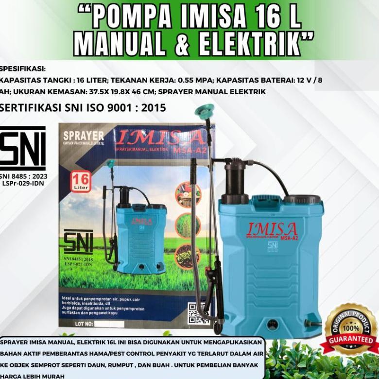 POMPA SPRAYER  16-LITER MSA  MANUAL & ELEKTRIK 120psi 2IN1 (POMPA SPRAYER 2 IN 1 SPRAYER BERGARANSI)
