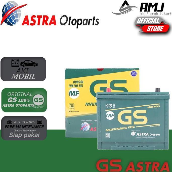 TERMURAH - GS MF Astra Aki Mobil Toyota Fortuner Diesel 80D26L - 70Ah Aki Kering
