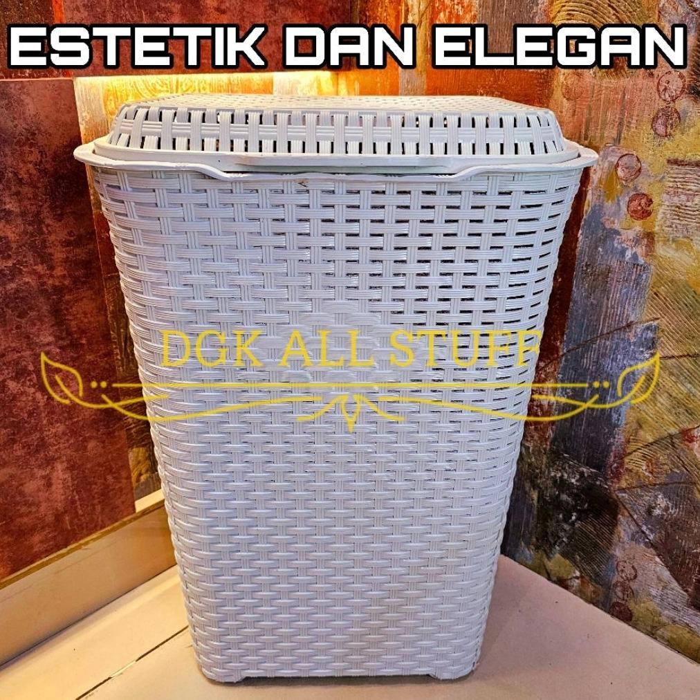 Keranjang Laundry Tempat Cucian Pakaian Baju Anak Bayi Kotor Bertutup Tutup Serbaguna Serba Guna Pla