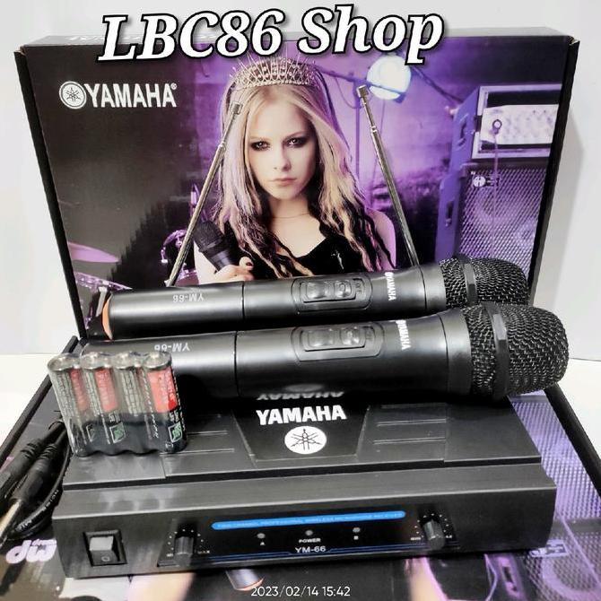 mic wireless YAMAHA YM-66 Mikrofon wireless 2 mic ngenggam Nirkabel Original