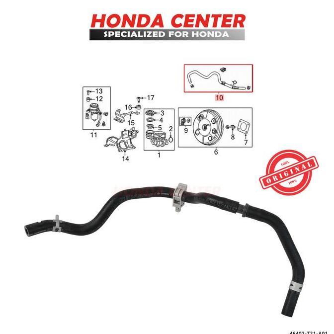 Selang Slang Vakum Booster Rem Mobil Honda All New Civic 46402-T21-A01