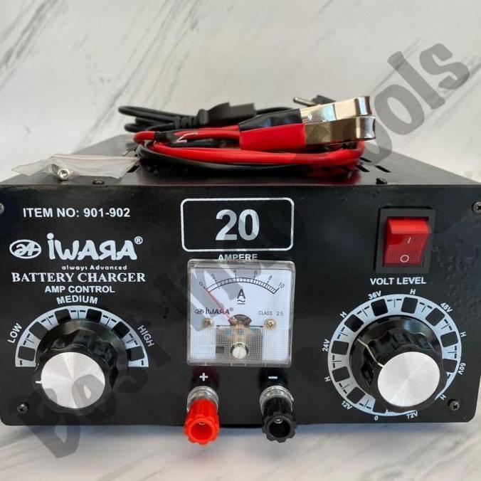 TERBARU - BATTERY CHARGE IWARA 60 A AMPERE CAS SETRUM BATERAI CHARGER AKI ACCU MOTOR MOBIL