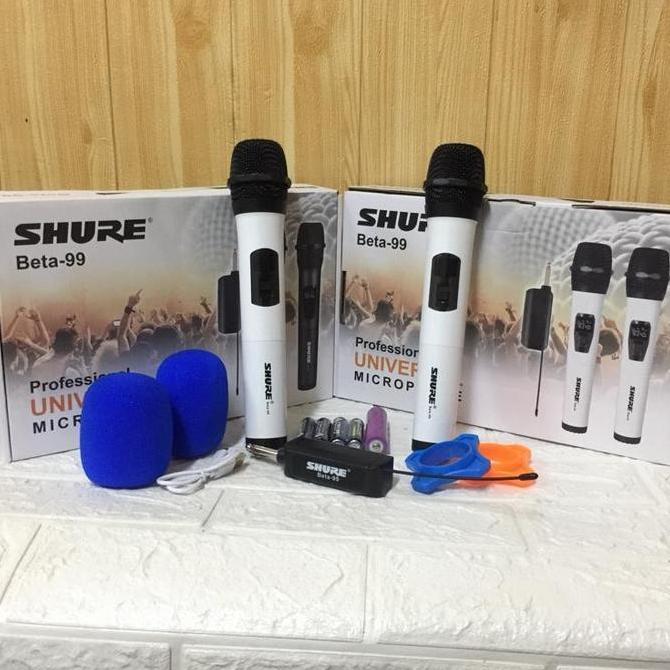 Mic wireless Shure Beta 99 / BETA-99 double mic putih dan hitam Original