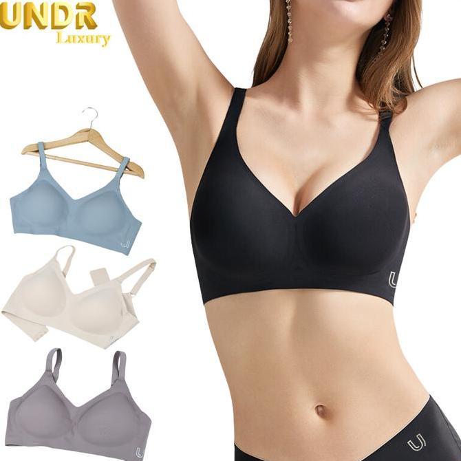 Promo UNDR Seamless Women Bra Lux. Semi Push Up Full Cup Latex Wireless Tanpa Kawat BH Wanita Big Si