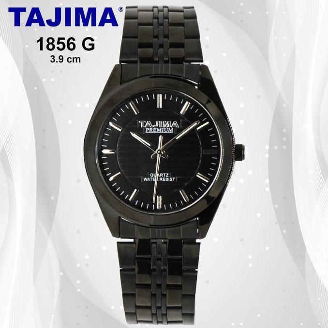 DB79>> Jam Tangan Pria Tajima Premium 1856G Silver & Hitam Stainless Steel Water Resist 3 ATM Origin
