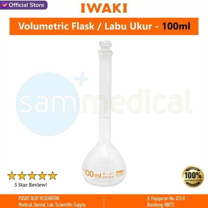 Iwaki Volumetric Flask / Labu Ukur 100Ml