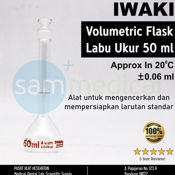 Iwaki Volumetric Flask / Labu Ukur / Labu Takar - Pcs